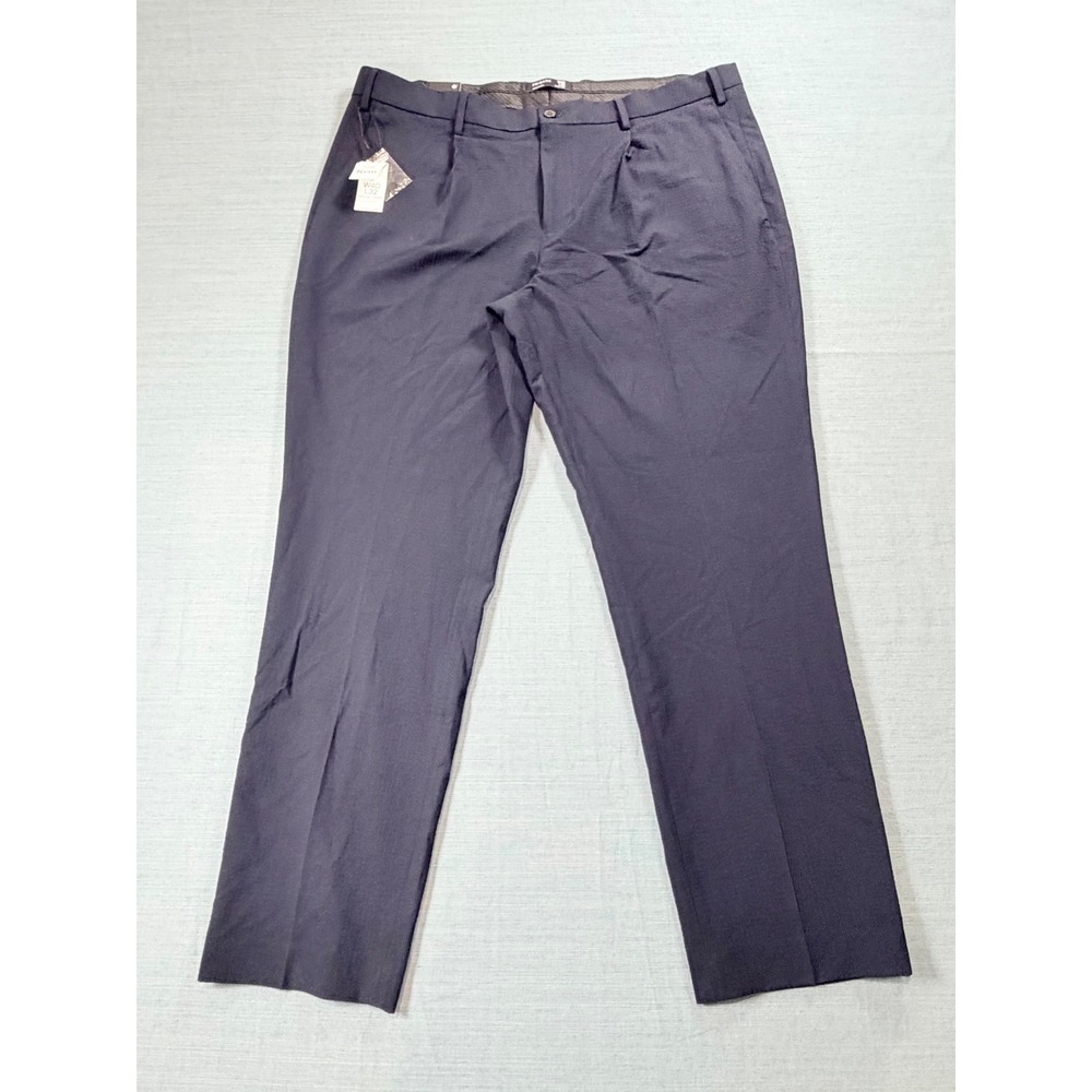 Primark Mens Navy Blue Seersucker Slim Fit Suit Trousers Dress Pants 40x32 NWT